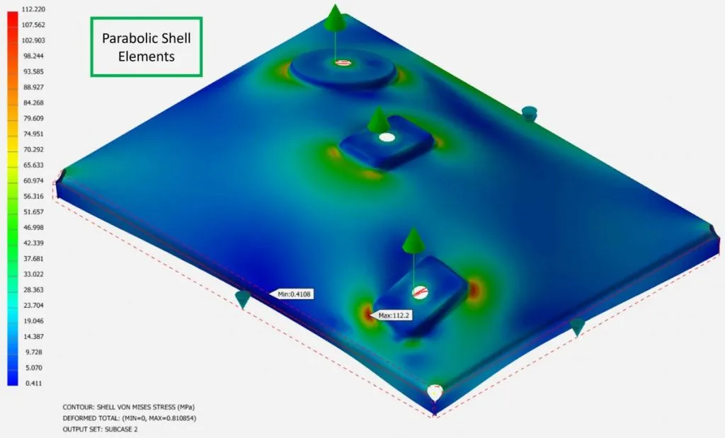 Test 2: Parabolic Shell Elements Stress