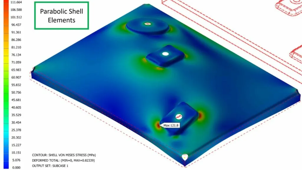 Test 3: Parabolic Shell Elements Stress
