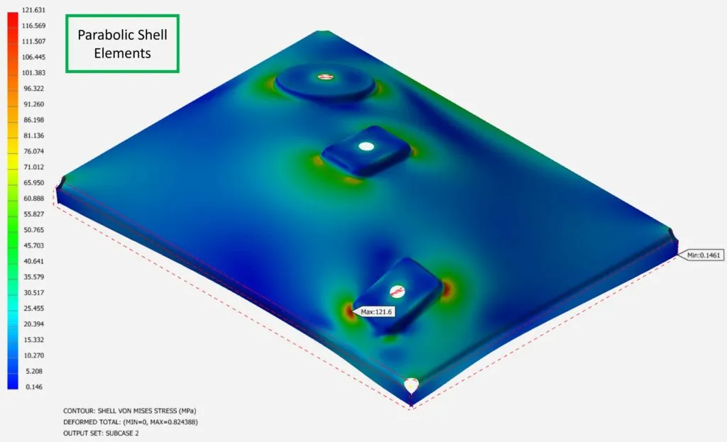 Test 4: Parabolic Shell Elements Stress